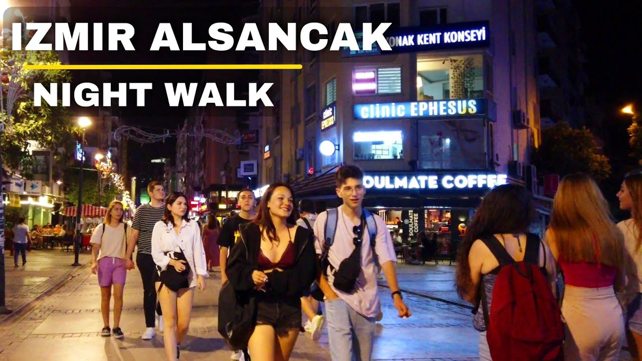Izmir, तुर्किये | Alsancak | रात की शहर यात्रा 4K