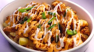 Chicken Loaded Fries with Cheese Sauce Recipe By Recipes of the World