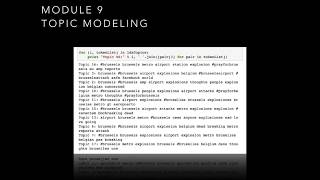 Module 9. Topic Modeling - INST728E - Winter 2018 Social Media and Crisis Informatics