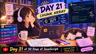 Information Day 21 of 30 Days of JavaScript 💜 | Chunk Array — LeetCode 2677 🚀 Update