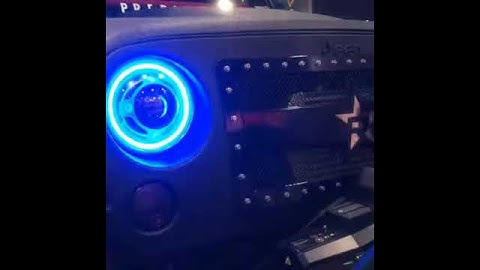 Jeep Wrangler Projector Headlights HID Angel Eyes Halos Devil 7 Auburn Gear SEMA Color Changing RGB