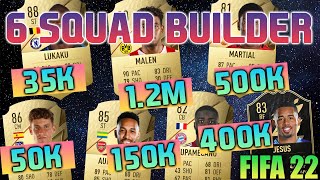 FIFA 22 35K 50K 150K 400K 500K 1.2M SQUAD BUILDER FUT CHAMPIONS TEAM Hybrid Teams