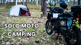 Solo Motorcycle Camping in Talladega National Forest - Rain Nature ASMR| Silent Vlog