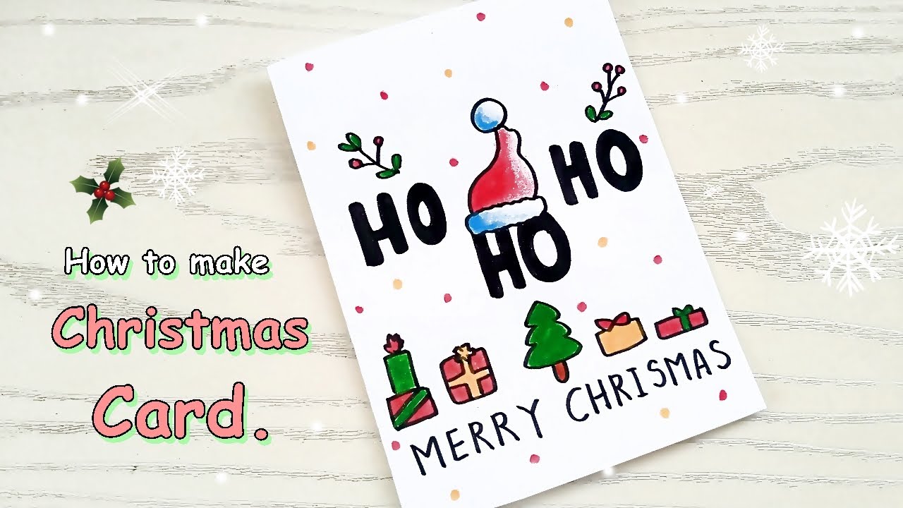 How to make super easy Christmas greeting card. ทำการ์ดวันคริสมาสต์ง่าย