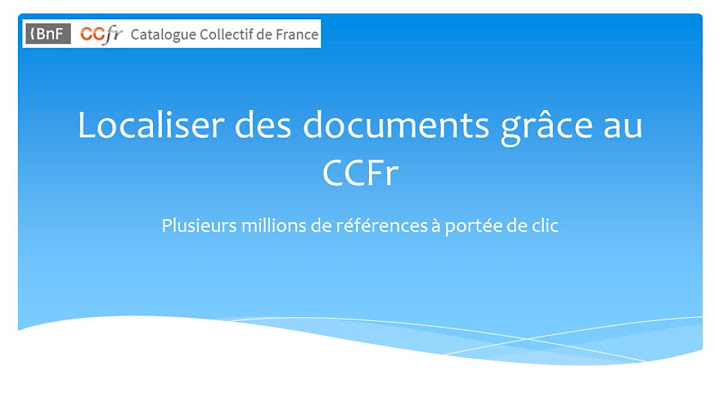 CCFr | Localiser les documents