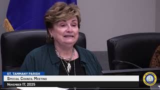 St. Tammany Parish Special Council Meeting November 17, 2025