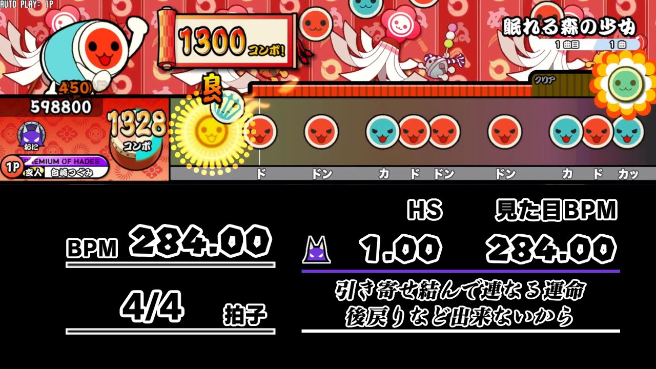 眠れる森の少女(full ver.) BPM・HS・拍子の変化+公式歌詞