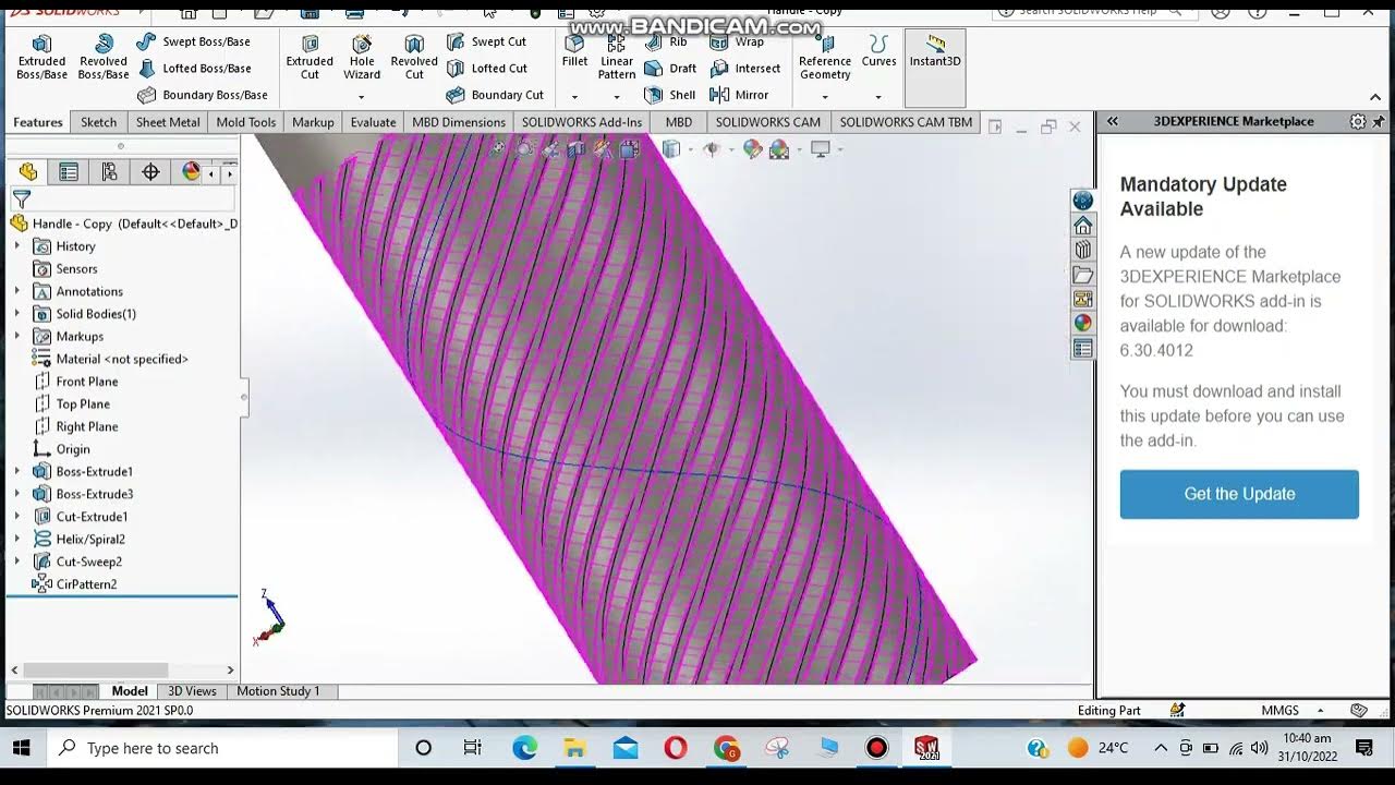 How to make Diamond Knurling in SolidWorks 2022 SolidWorks 3d