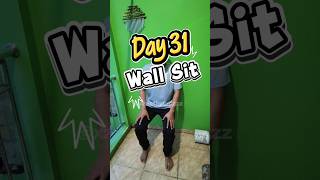 day 31 latihan wallsit #wallsit #workout #workoutroutine #gymworkout #gymhome