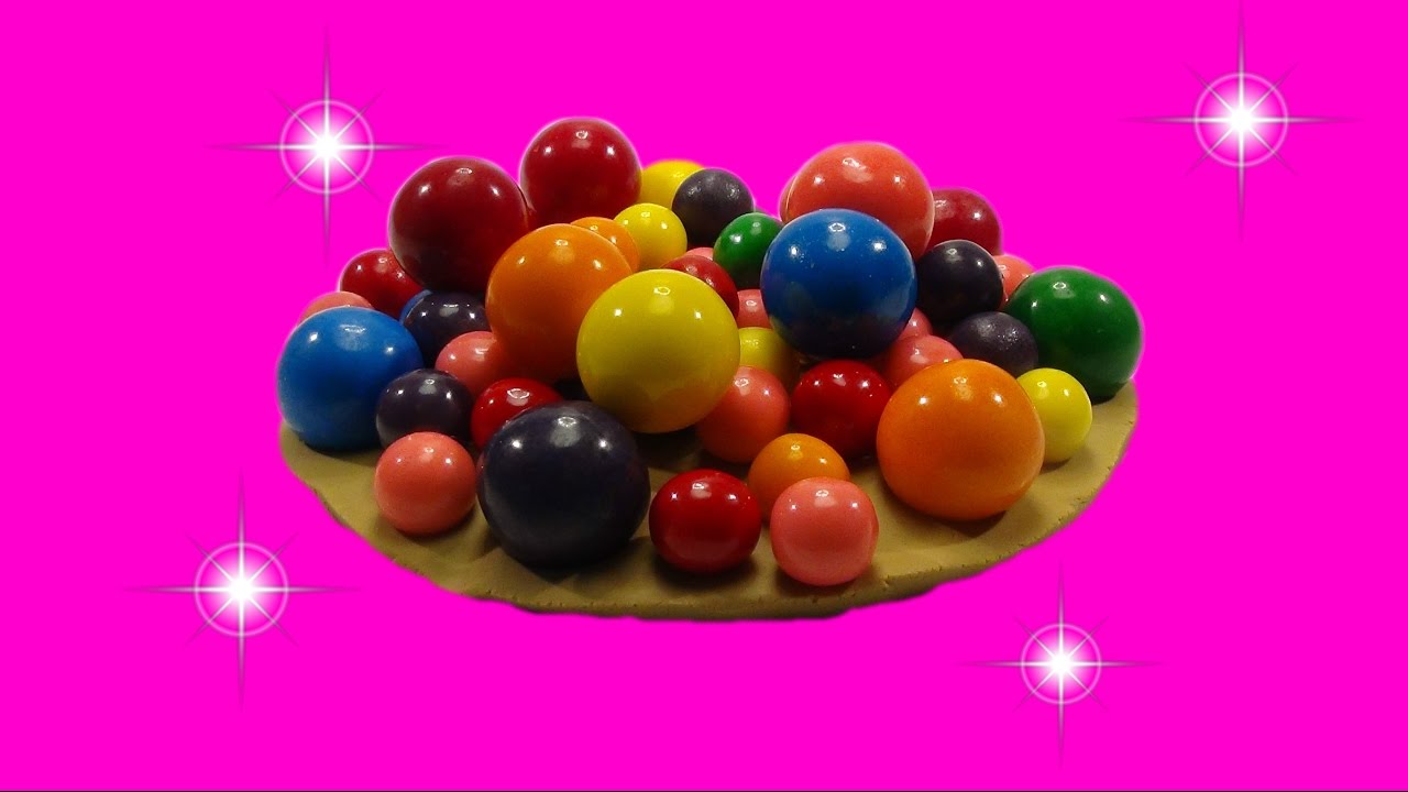 Preschool Learning Colors, Numbers and Sizes Using Gumballs. Pizza