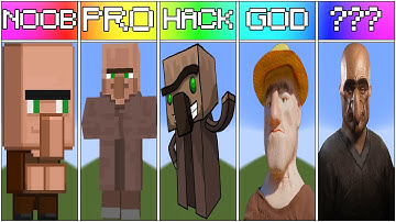 Pixel Art | NOOB vs PRO vs HACKER vs GOD vs ??? | Villager in Minecraft