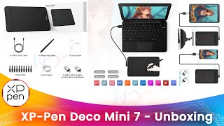Xp Pen Deco Mini 7 Unboxing Drawing Pen Display Writing Tablet Graphics Pad Painting Monitor