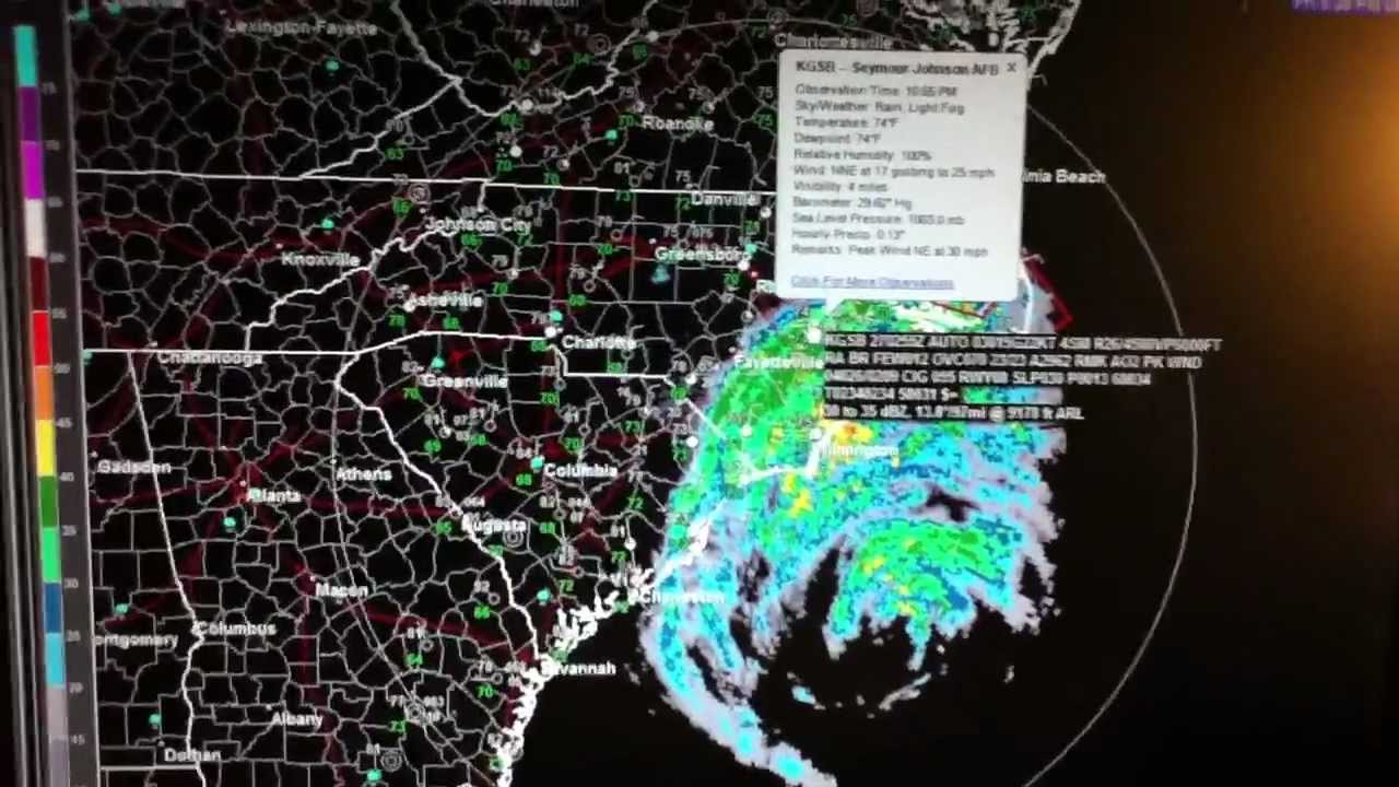 08/27/2011: Hurricane Irene Progress - Tornado Warning North Carolina - YouTube