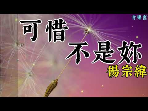 可惜不是妳 楊宗緯/華語中文流行音樂/網路高頻率聆聽的熱門歌曲/電台高點播率歌曲系列之一/動態歌詞/Aska/Chinese pop music.