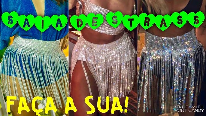 FANTASIA NEON SEM COSTURA COM SAIA DE FITAS - CARNAVAL 2019 