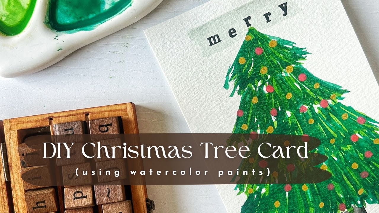DIY Watercolor Christmas Tree Card
