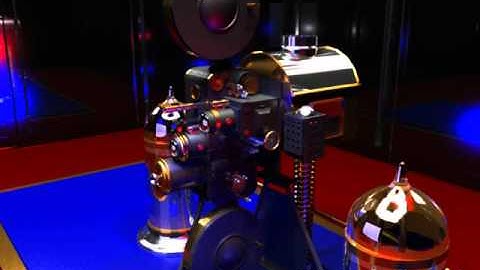 3d old-fashioned movie Projector