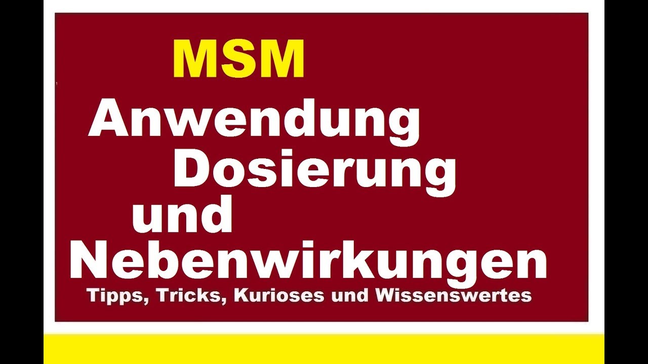 Heilmittel der Natur (9): MSM - Organischer Schwefel (Johannes Schmitz und Walter Häge)