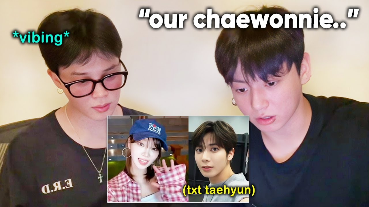 JUNGKOOK mentions CHAEWON on recent live w/ Jimin (listens to her new song ft. TXT Taehyun)
