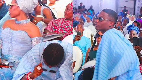 So Painful! See Wizkid Stand Up To Console His Son At His Mother Burial Ceremony
