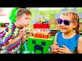 Diana y Roma celebran el cumpleaños  9º de Roma . ¡Fiesta de cumpleaños de Minecraft!