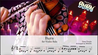 [Super Hard Violin Solo Arrangement] 'Burn' by Deep Purple with Sheet music - epic rock cover