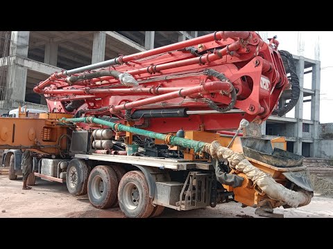 SANY Kncpe 55M³ Concrete Pump Opening Boom Full