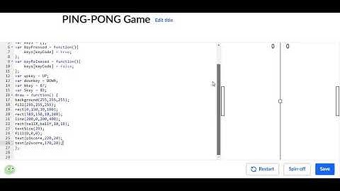 2 Player Ping Pong Game Tutorial on Khan Academy Part 1