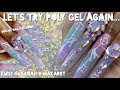 LETS TRY POLY GEL AGAIN | diy extra long Boujee nails at home | emily susanah x makarrt