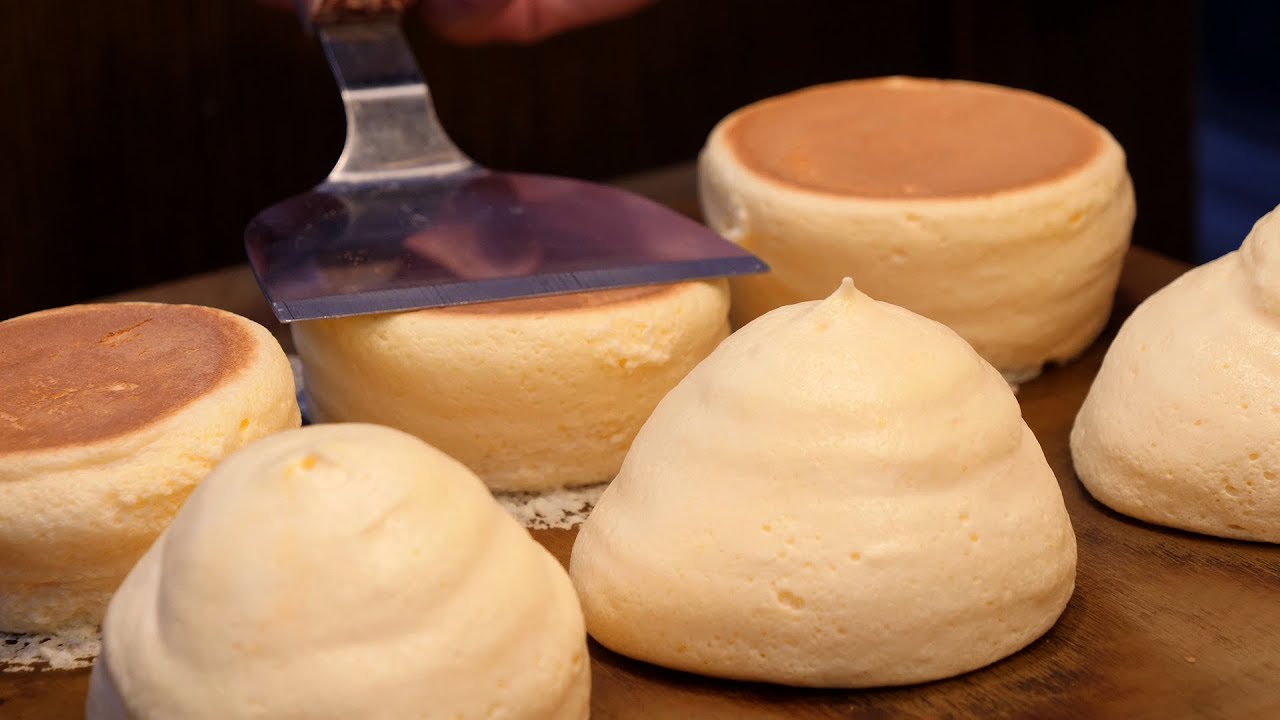 대만 버블 수플레 팬케익 taiwan bubble souffle pancake / taiwanese street food