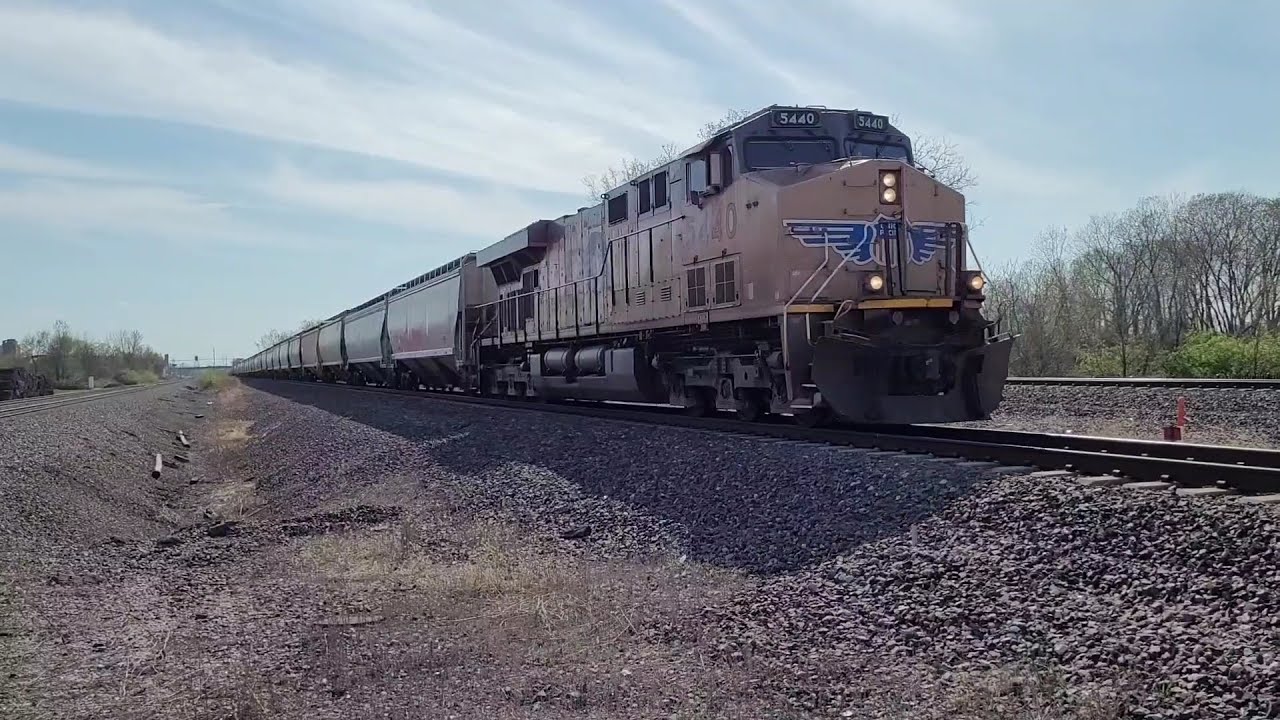 Three trains on the UP Springfield Sub in Granite City, IL