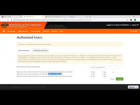 Authorized Users on Bursar Account at OSUIT