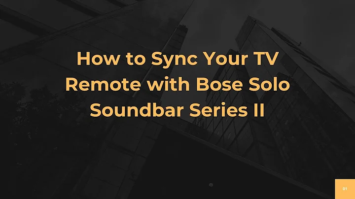 How to Sync Your TV Remote with Bose Solo Soundbar Series II