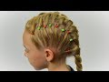 FRENCH &quot;DRAGON&quot; braid with elastics. Quick and Easy hairstyle for little princess #50