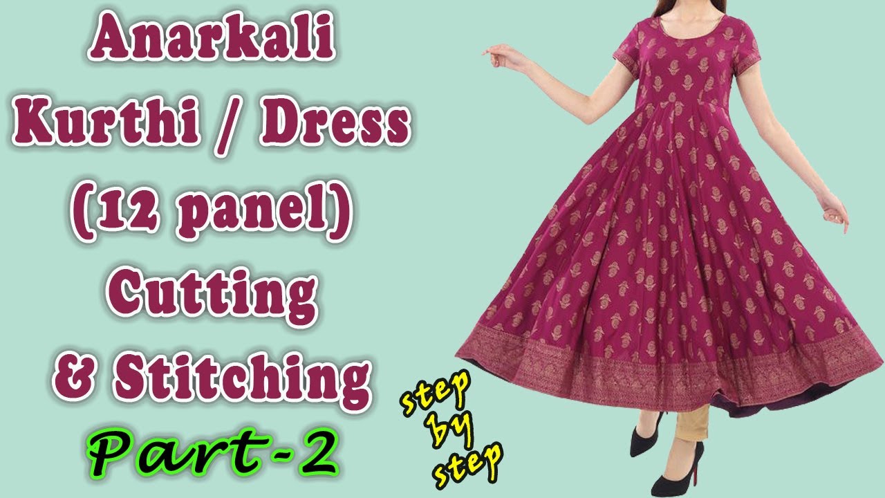 umbrella gown/dress cutting and stitching / 7-8 years girl dress cutting  and stitching - YouTube