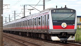 【4K】E233系ケヨ503編成 京葉線全線開業30周年記念ヘッドマーク第2弾 外房線本納~新茂原 2020/8/1