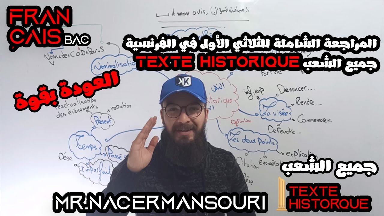 المراجعة الشاملة للثلاثي الأول في الفرنسية جميع الشعب texte historique