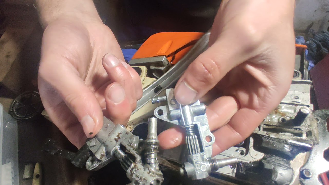 Cambiar bomba de aceite/engrase de motosierra réplica STIHL, como desmontar embrague y piñon