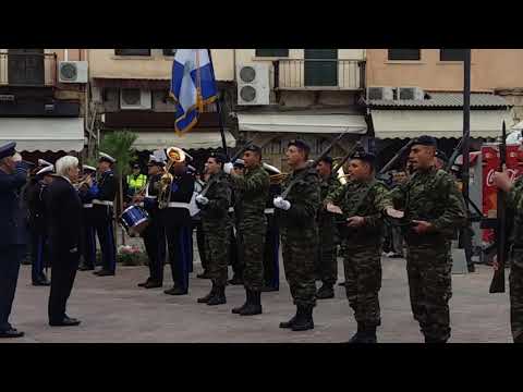 Ο Εθνικός ύμνος στην άφιξη του Προκόπη Παυλόπουλου