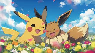Pikachu & Eevee Flower Field Lofi🌼 Cozy Pokémon Ambience for Study, Relax & Sleep screenshot 5