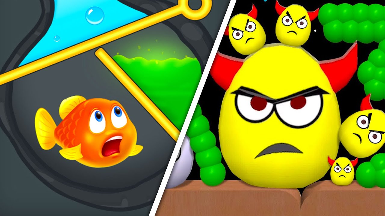 Save The Fish vs Draw To Smash |🟩🥑💚🥑🟩| All Level Gameplay Android iOS ...