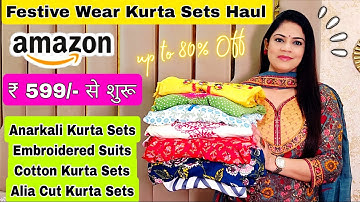 Festive Wear Amazon Kurta Set Haul,Embroidered,Anarkali,Alia Cut Kurta Sets,Rajni Style Tips #amazon