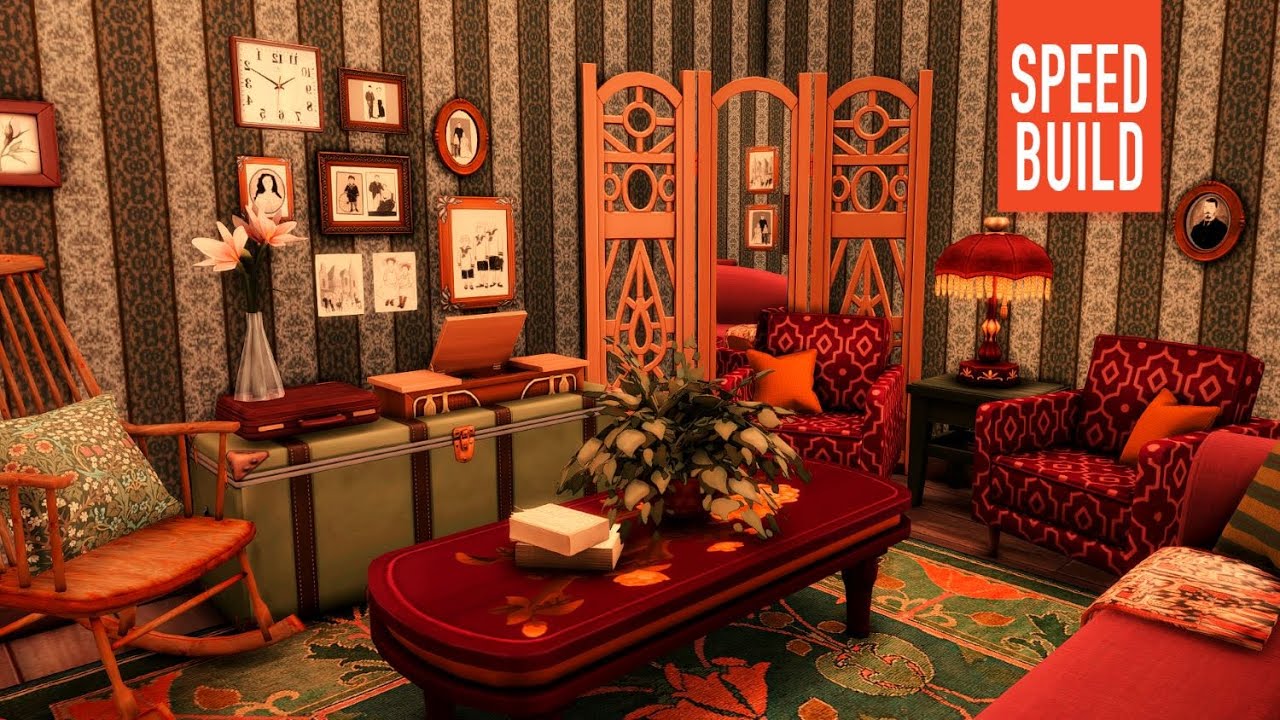 1920s Murder Apartment Speed Build - CC - The Sims 4