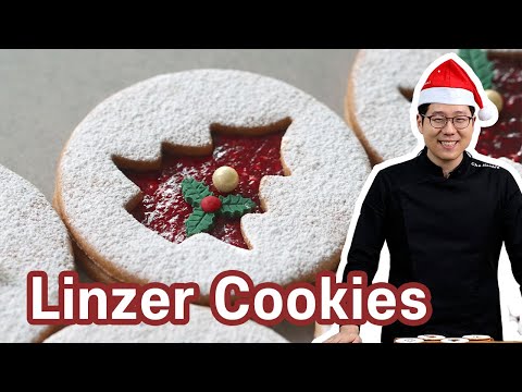 The Best Linzer Cookies  With Raspberry Jam and note of Cinnamon