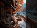 Firepit Riverside Winter | Soft Snowfall & Calming Nature #shorts #winterambience #snowfall