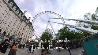 4K HD A walk from Cleopatra's Needle to London Eye #london #walkthroughs #walk #4kwalk