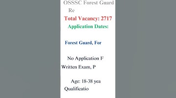 OSSSC Forest Guard Recruitment 2023 I 2712 Posts #jobs2023 #jobvacancy #jobalert #shorts #govtjobs