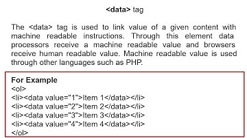 data tag in HTML in Hindi || By : Anu Monga