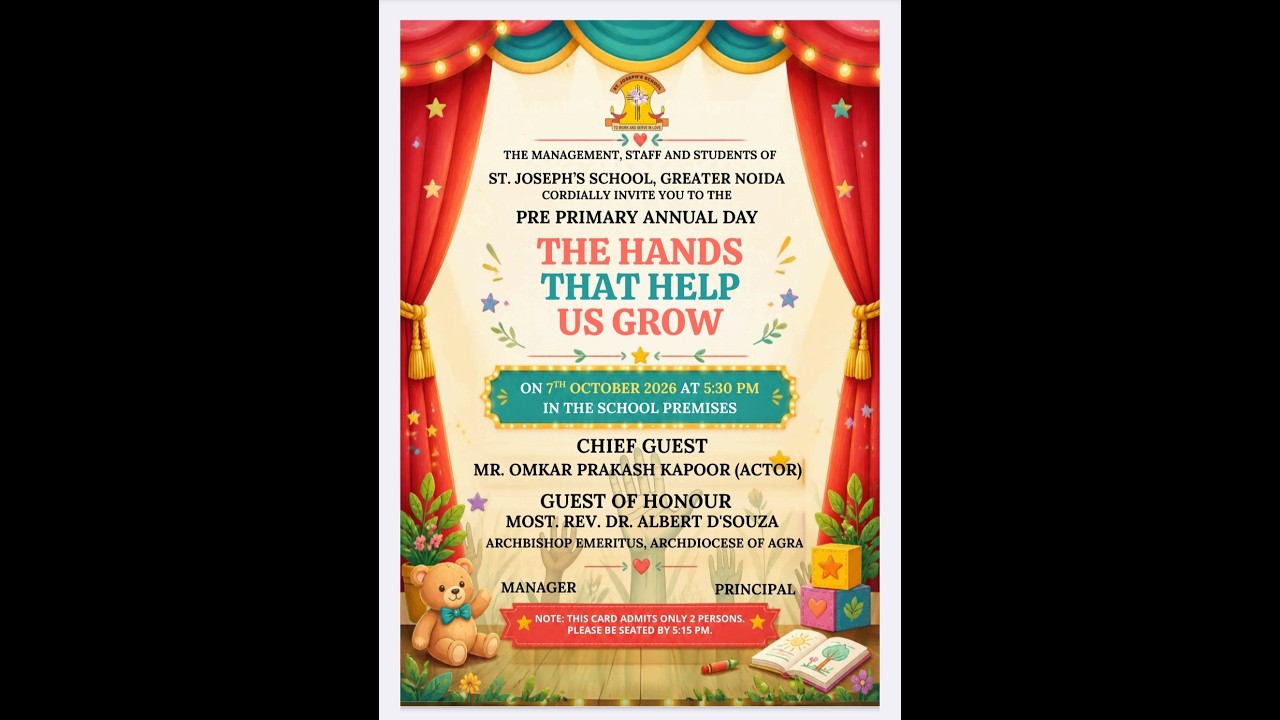 Live ::- Pre Primary Annual Day On_ 7th Oct.2026 ::- St.Joseph`s School,Greater Noida