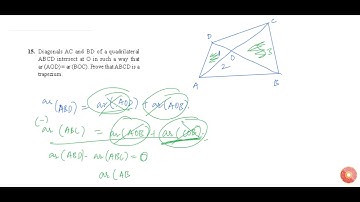 "Diagonals AC  and BD of a quadrilateral ABCD intersect at O in such a way that `a r\""\\ \""(A O D)